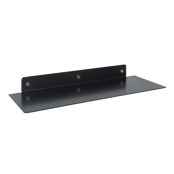 MOUD Home Curve hylde i sort metal med messing detaljer