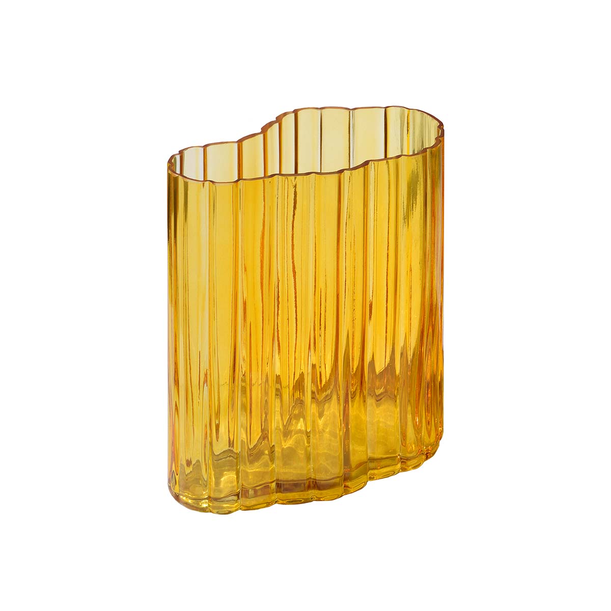 Billede af RIPPLE vase - amber - 20 cm