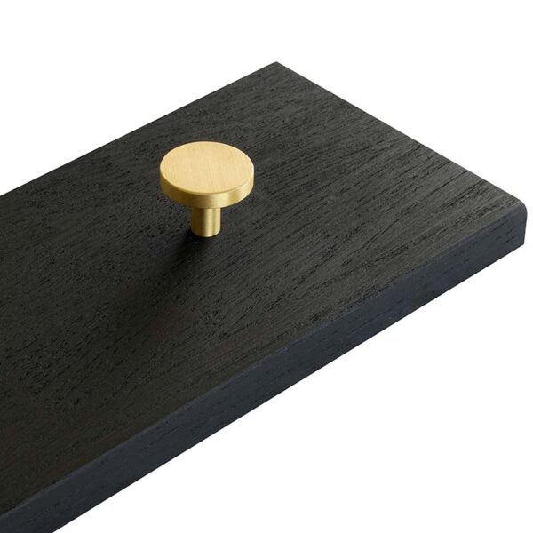 MOUD Home OAK knagerække i sort egetræ og messing knager - 50 cm lang