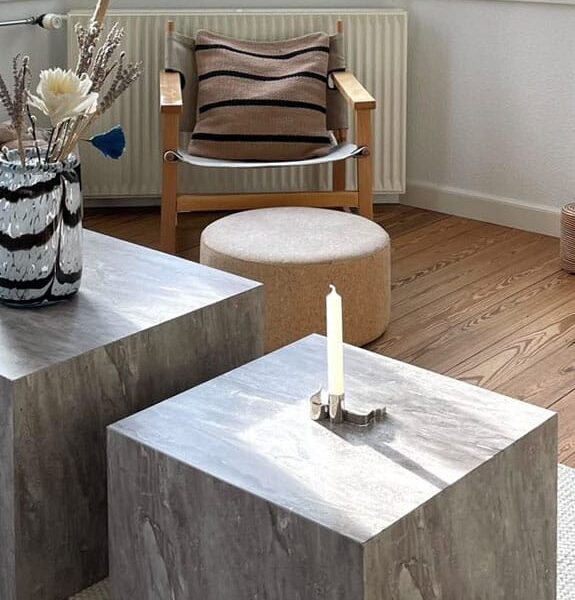 moud home wavy lysestage i blank sølv
