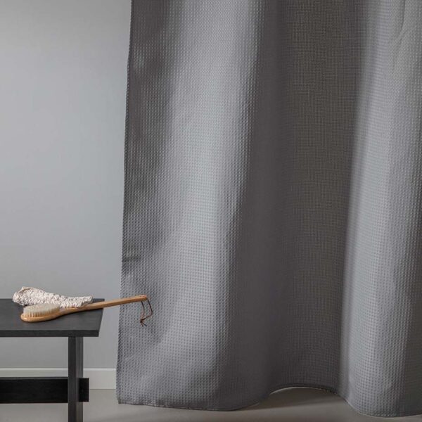 MOUD Home waffle grå badeforhæng
