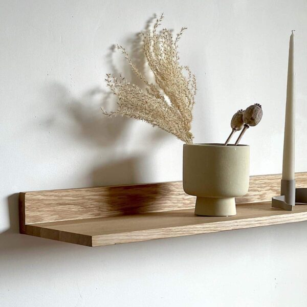 moud home oak væghylde i egetræ - 90 cm