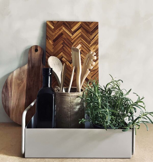 MOUD Home box bakke med håndtag i beige.