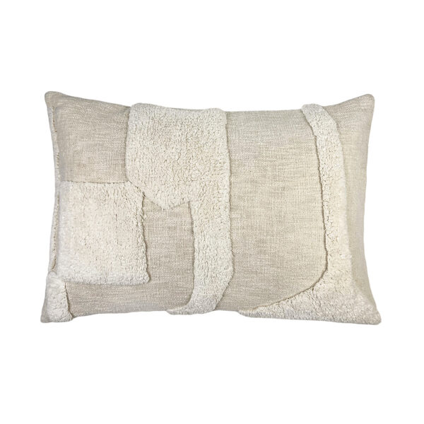 MOUD Home kala pudebetræk 40x60 cm i lys beige. Tuftet pudebetræk.