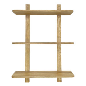 MOUD Home Nord hylde i egetræ 60 cm bred. Reol i egetræ med 3 hylder.