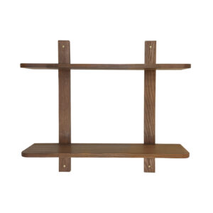 MOUD Home Nord hylde i massiv termo ask med messing skruer. Med 2 hylder - 60 cm lange.