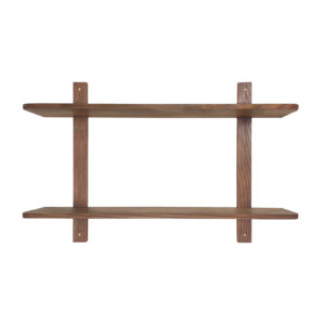 MOUD Home Nord hylde i massiv termo ask med messing skruer. 80 cm. 2 hylder.