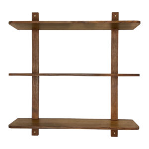 MOUD Home Nord hylde i massiv termo ask med messing skruer. 80 cm. Reol med 3 hylder.