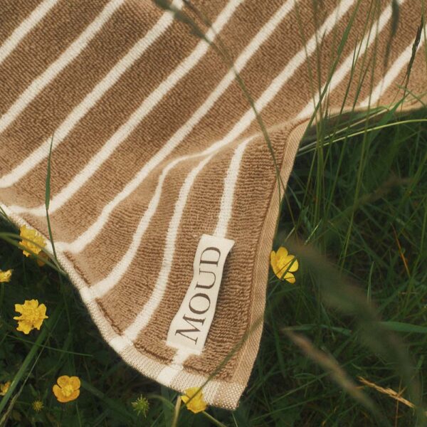 MOUD Home Lino Stribet håndklæde clay brown