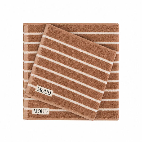 MOUD Home Lino håndklæder sampak med 2 stk. i clay brown